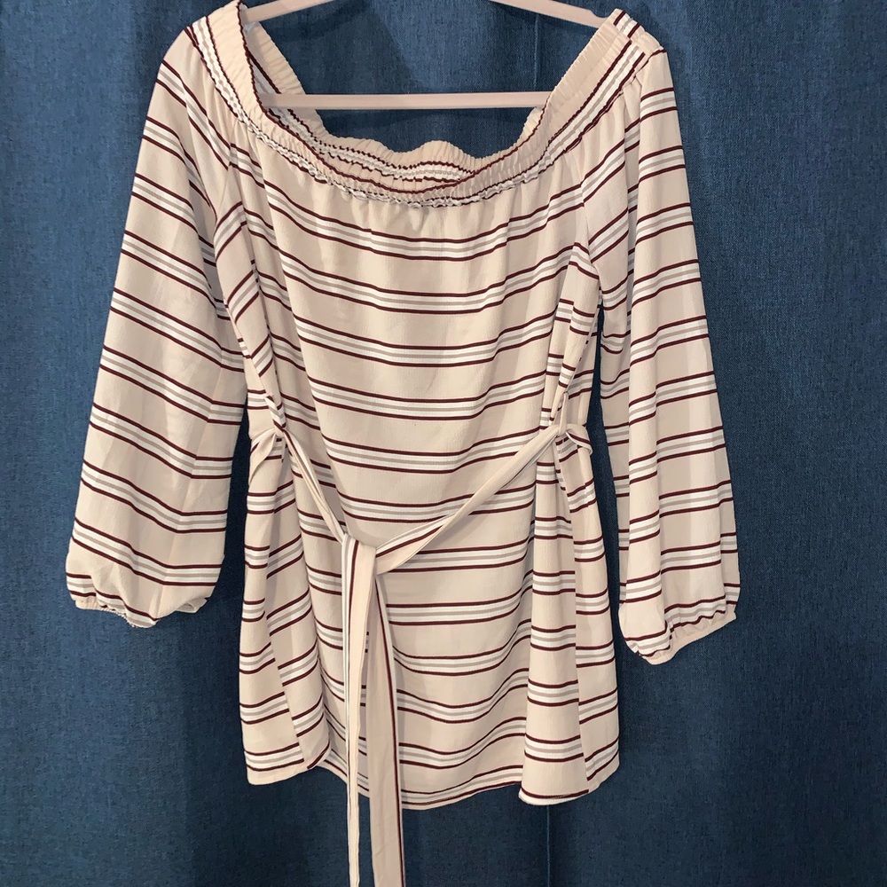 Off the shoulder striped shirt - XL